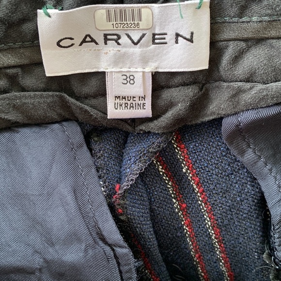 Carven Striped Cropped Gaucho Navy High Rise Trouser Pants Sz 38 - Picture 8 of 9